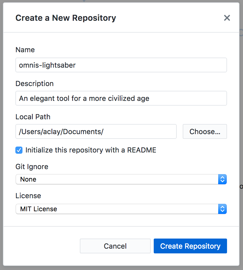 Create repository in GitHub Desktop